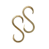 hammered s hook set of 2 - antique brass