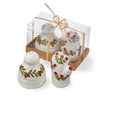 holiday hat & mitten salt & pepper set of 2 - multi