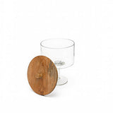 Pedestal Glass Jar with Wood Top