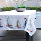 Sailboat Stripes Tablecloth |  60 X 90"