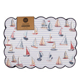 Sailboat Stripes Printed Placemat | Set Of 4