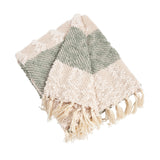 Nubby Design Striped Throw | Sea Green