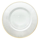 Radiance Glass Charger Plate with Gold Rim