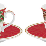 Christmas Berries Espresso Cups & Saucers | Set of 2