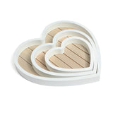 SET 3 White Heart Trays