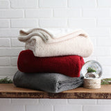Cranberry Boucle Reversible Throw