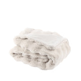 Luxe Sculpted Rabbit Fur Throw| Cream