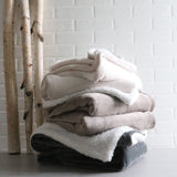 Microplush Sherpa Reverse Throw Cream