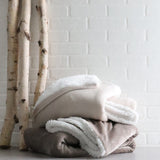Microplush Sherpa Reverse Throw Cream