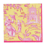 Silk Road Toile Chartreuse Cocktail Napkins