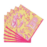 Silk Road Toile Chartreuse Cocktail Napkins