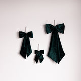 Small Emerald Green Velvet Fabric Bows