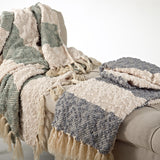 Nubby Design Striped Throw | Sea Green