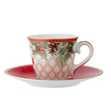 Christmas Berries Espresso Cups & Saucers | Set of 2