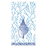 Shell Toile Guest Towel Napkins in Blue- 12 Per Package