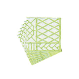 Bamboo Screen Moss Green Paper Linen Cocktail Napkins