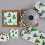 Confetti Trees Textured Printed Ceramic Coaster
