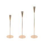 Gold Mirrored Taper Candle Holder | Set of 3