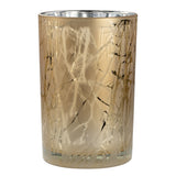 Branch Silhouette Etched Gold Mirror Hurricane Vase