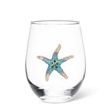 Stemless Wine Glass with Jewelled Starfish
