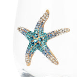 Stemless Wine Glass with Jewelled Starfish