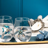 Stemless Wine Glass with Jewelled Starfish