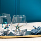 Stemless Wine Glass with Jewelled Starfish
