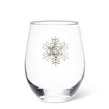 Stemless Wine Glass with Jewelled Snowflake