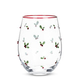 Holly Berries Stemless Wine Glass