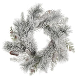 Snowy Pine & Pinecone Wreath|26"H