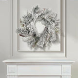 Snowy Pine & Pinecone Wreath|26"H