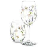Lavender & Bees Wine Glass