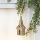 Glitter Church with Steeple Ornament