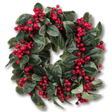 Leaf & Red Berry Wreath
