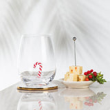 Candy Cane Icon Stemless Wine Glass