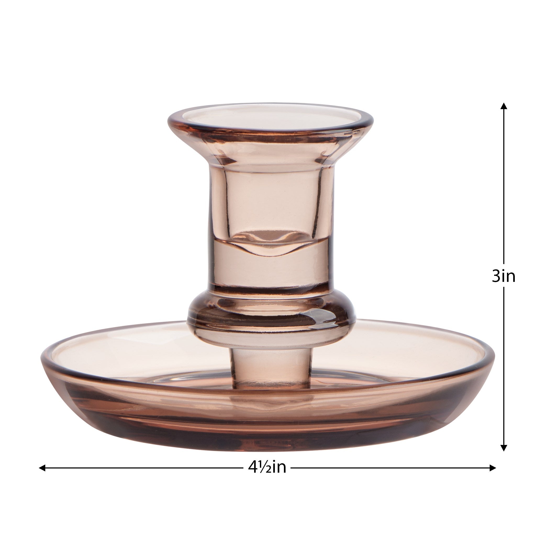 Delia Glass Taper Candle Holder | Champagne