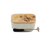 Bee White Butter Dish & Knife Set