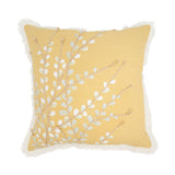 Yellow Embroidered Floral Pillow