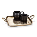 Large Gold Ring Handle Tray