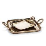 Large Gold Ring Handle Tray