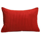Red Ribbed Poly-Velvet Pillow