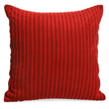 Red Ribbed Poly-Velvet Pillow