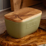 Dragonfly Sage Green Butter Dish