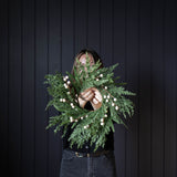 White Plum Berry Norfolk Cypress Real Touch Wreath - 14"