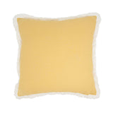 Yellow Embroidered Floral Pillow