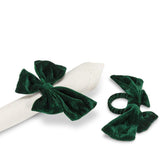 Green velvet Bow Napkin Ring