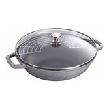Cast Iron Wok with Glass Lid 12"