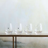 Single Heart Stemless Wine Glass