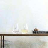 Single Heart Stemless Wine Glass