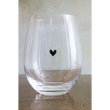 Single Heart Stemless Wine Glass